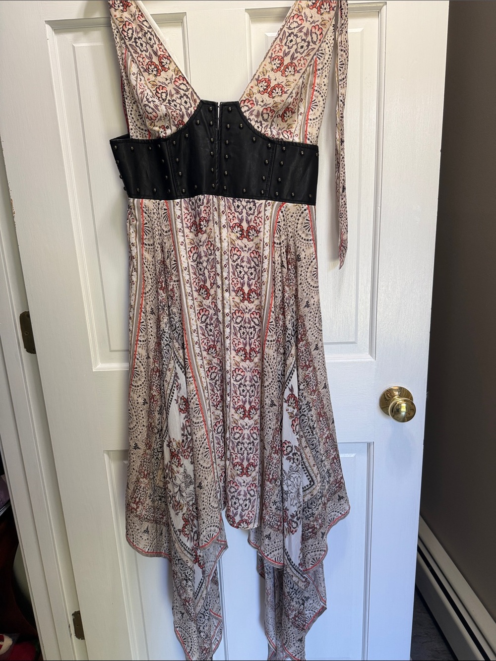 Free People you for me printed maxi dress with studded corset